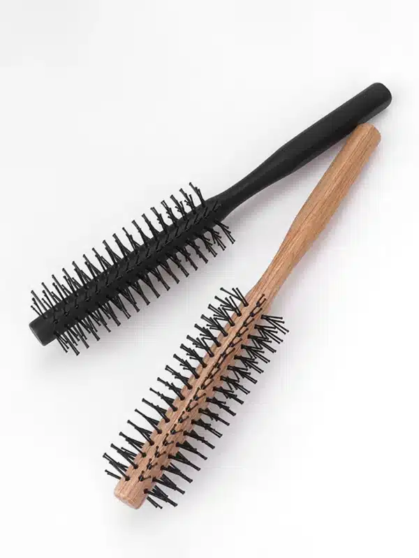 1 wooden handle curling brush nylon circular hair comb curling brush professional salon styling tool Special for real hair wigs 3
