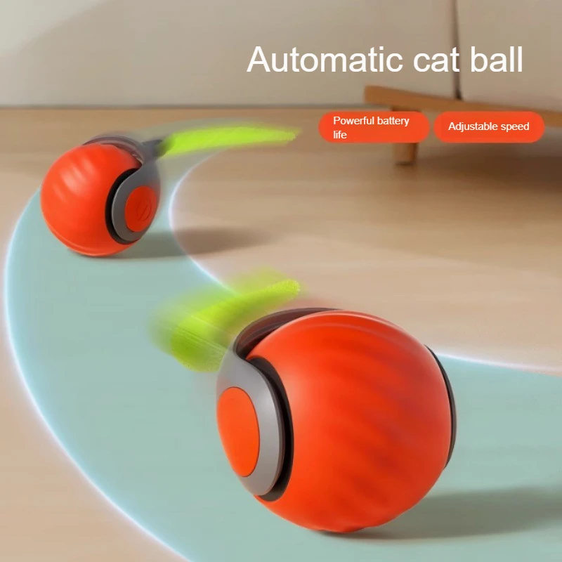 Cats Interactive Ball Toys, Automatic Rolling Ball with Faux Tail,USB Rechargeable SmartElectric Pet Toy for Teaser and Training 1