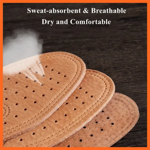 1 Pair Cowhide Insoles For Shoes Men Comfortable Deodorant Casual leather Insole Feet Quality Genuine Leather Flats Shoe Sole 6