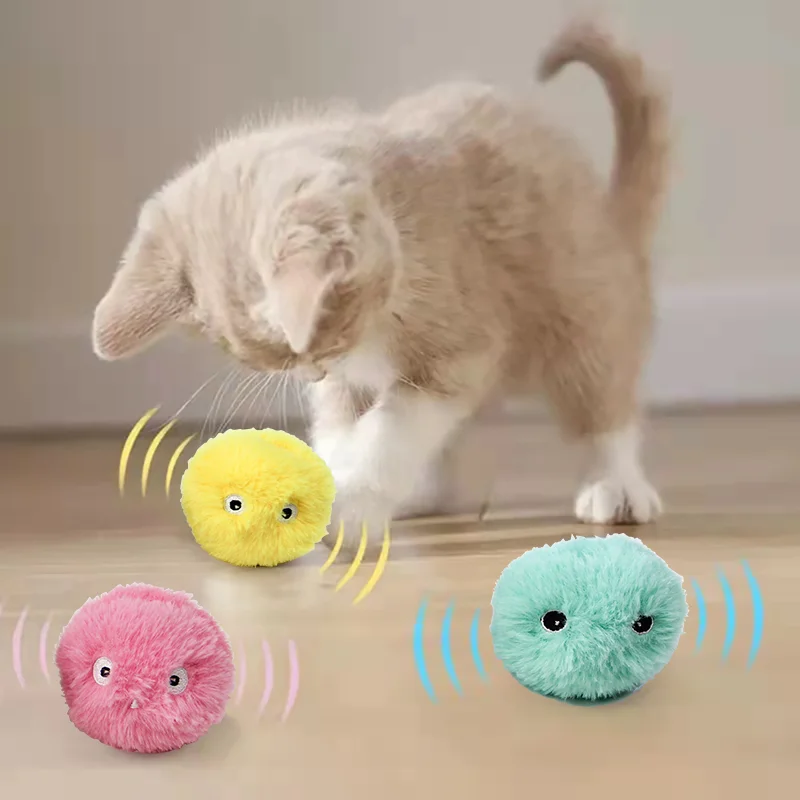 Smart Cat Toys Interactive Ball Plush Electric Catnip Training Toy Kitten Touch Sounding Pet Product Squeak Toy Ball Cat Supplie 1