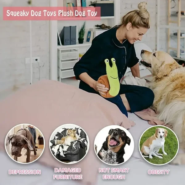 Dog Squeak Toys Pet Sniffing Plush Snails Toys Tibetan Food Molar Puzzle Dog Toys Interactive Cat Dog Puzzle Toy Feeder Wholsale 6