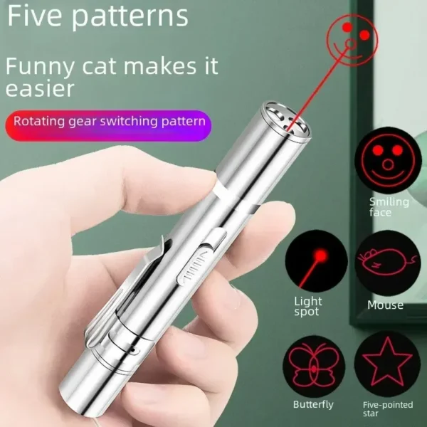 Multi Functional Upgrade USB Direct Charging Infrared Cat Toy Laser Pattern Projection Interactive Cat Stick Pet Toy Supplies 4