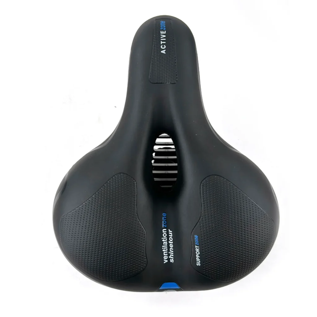 Hollow Breathable Bicycle Saddle Men Women MTB Road Bike Saddle Shock Absorbing Comfortable Big Butt Bike Seat Safety Warning A 1