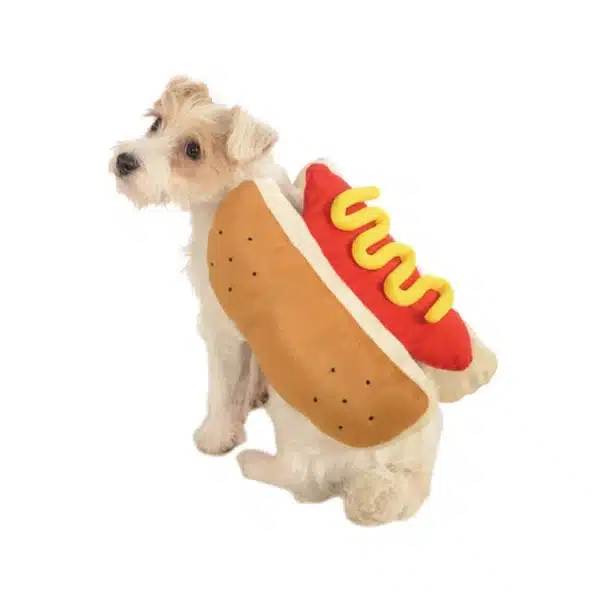 Funny Halloween Dog Costumes Hot Dog Shaped Dachshund Sausage Adjustable Clothes Pet Apparel Dressing Up Cat Party Costume Suit 4