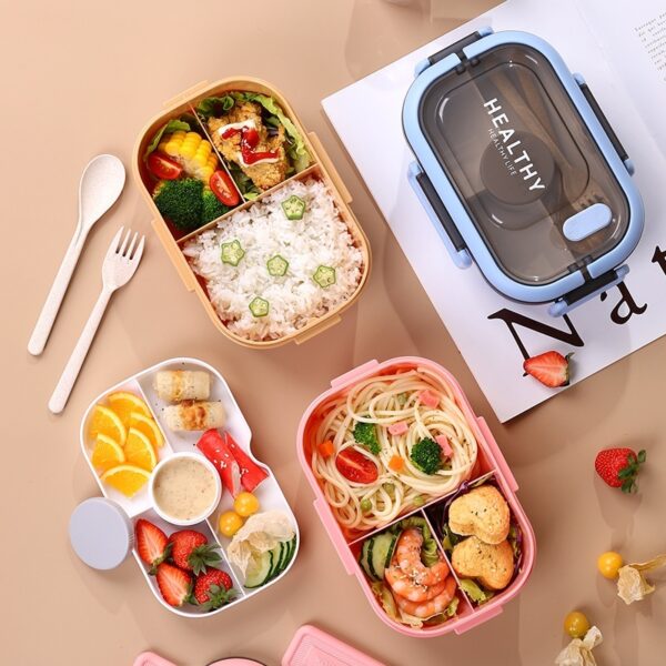 Microwave Oven Heating Divided Rectangular Bento Box - Image 2