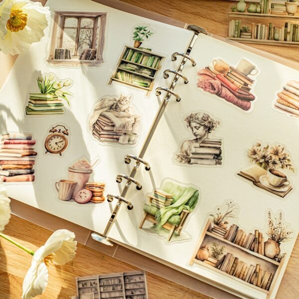 Beautiful Day Book Landscaping PET Stickers Reading Small Corner Series 6 Types Choose 20 Pieces - Image 3