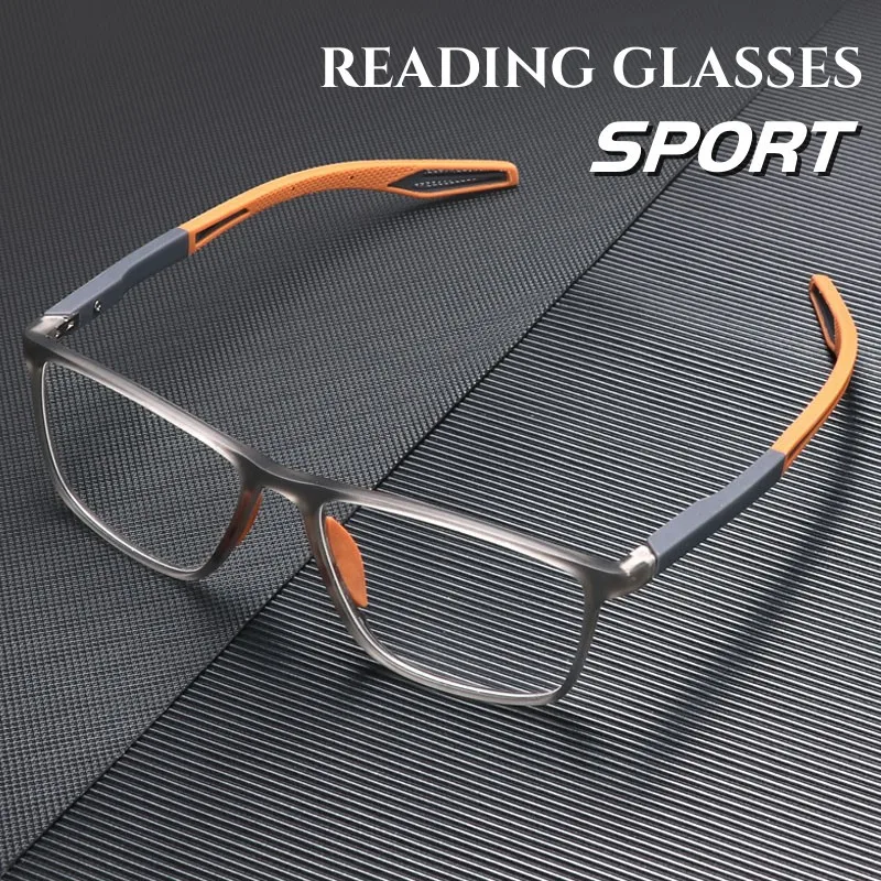 TR90 Sport Reading Glasses Men Ultralight Anti Blue Light Presbyopia Eyeglasses Men's Hyperopia Optical Eyewear Diopters 1