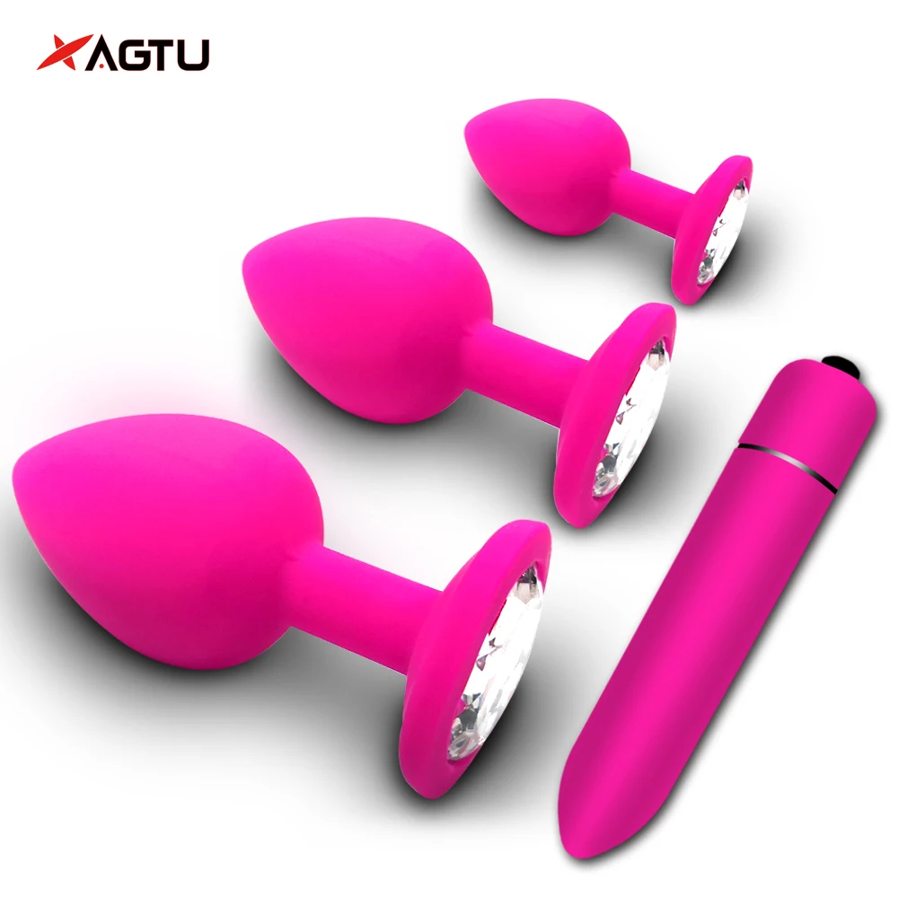 S/M/L Anal Plug Butt Vibrator Women/Men Soft Silicone Round Shaped Erotic Bullet Anal plug Bullet Gay Sex Toys for Adults 1