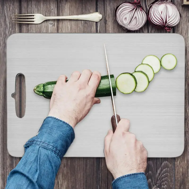 Cutting Boards for Kitchen steel Double-Sided Chopping Board Portable Food Grade Cutting Mat Serving Tray for Cooking Outdoor 1