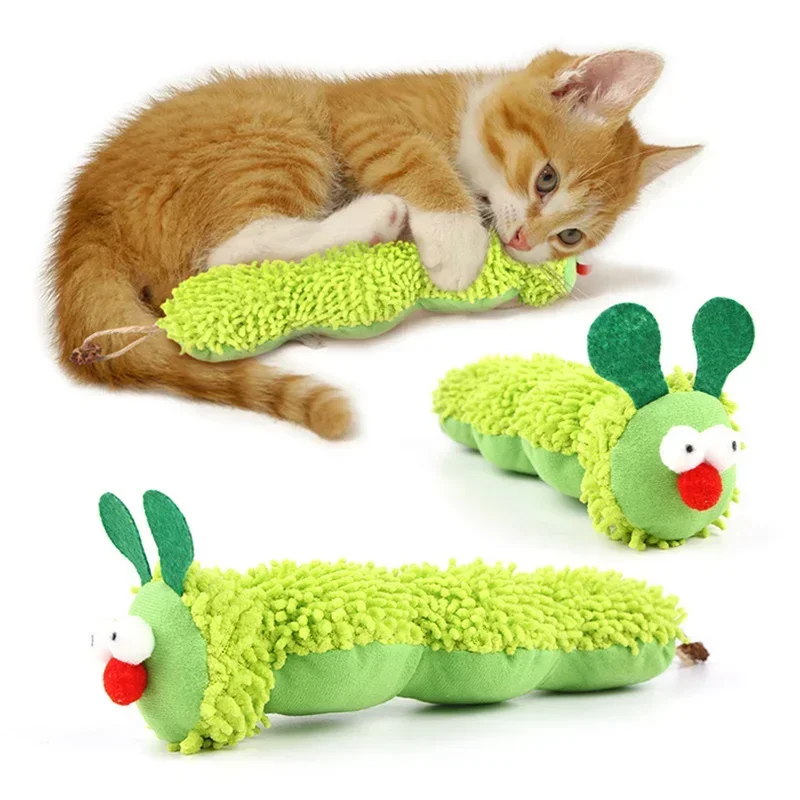 Cat Toys Plush Caterpillar Scratch Resistant And Bite Resistant Filled With Catnip Self Healing Cat Toys Simulation Pillow 1