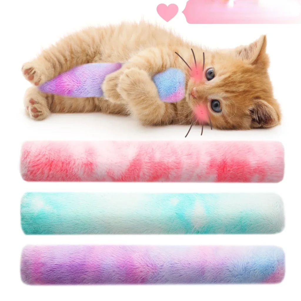 Interactive Cat Chew Toys Kitty Kick Sticks Soft Plush Catnip Toy Durable Cat Kick Toy for Teeth Cleaning and Indoor Playing 1