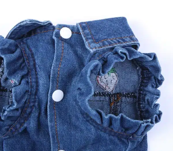 Jeans Pet Dog Jacket Strawberrys Desin Denim Coat Dress Puppy Spring/Autumn Clothes Apparel 6