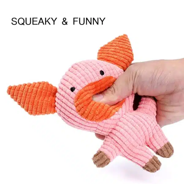 Cute Plush Toys Squeak Pet Cow Rabbit Animal Plush Toy Dog Chew Squeaky Whistling Involved Squirrel Dog Toys 2