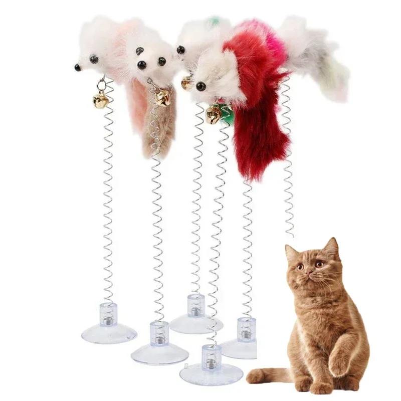 Cartoon Pet Cat Toy Stick Feather Rod Mouse Toy With Mini Bell Cat Catcher Teaser Interactive Kitten Cat Toy Entertainment 1