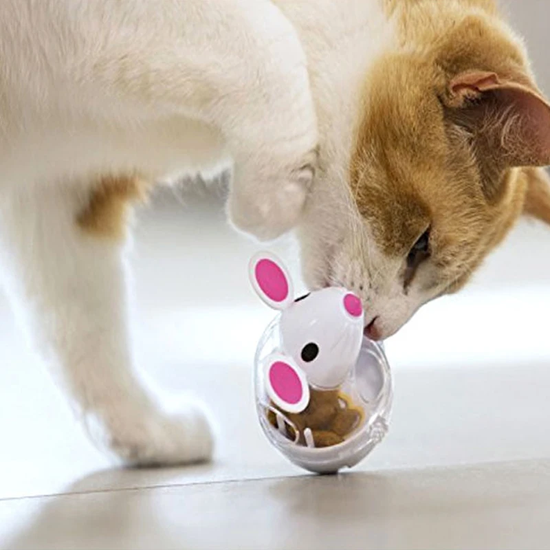 Food Leakage Tumbler Feeder Treat Ball Cute Little Mouse Toys Interactive Toy for Cat Food Slow Feeding Pet Toy Supplies 1