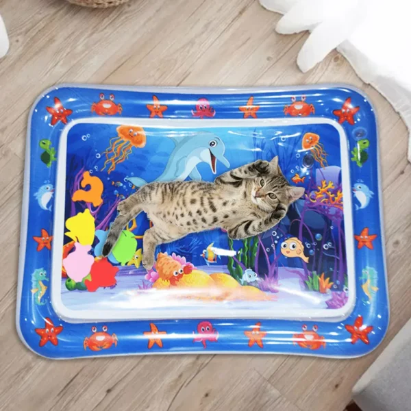 Water Sensory Play Mat Thickened Inflatable Water Mat For Cat And Dog Pet Playmat With Fish Sea Ocean Theme Sensory Toy Water 4