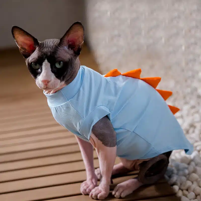 Comfortable Sphynx Cat Clothes Cat Hoodie Coat for Pet Clothing Cute Apparel Hairless Cat Shirt  Pet ApparelDevon Rex Clothes 1