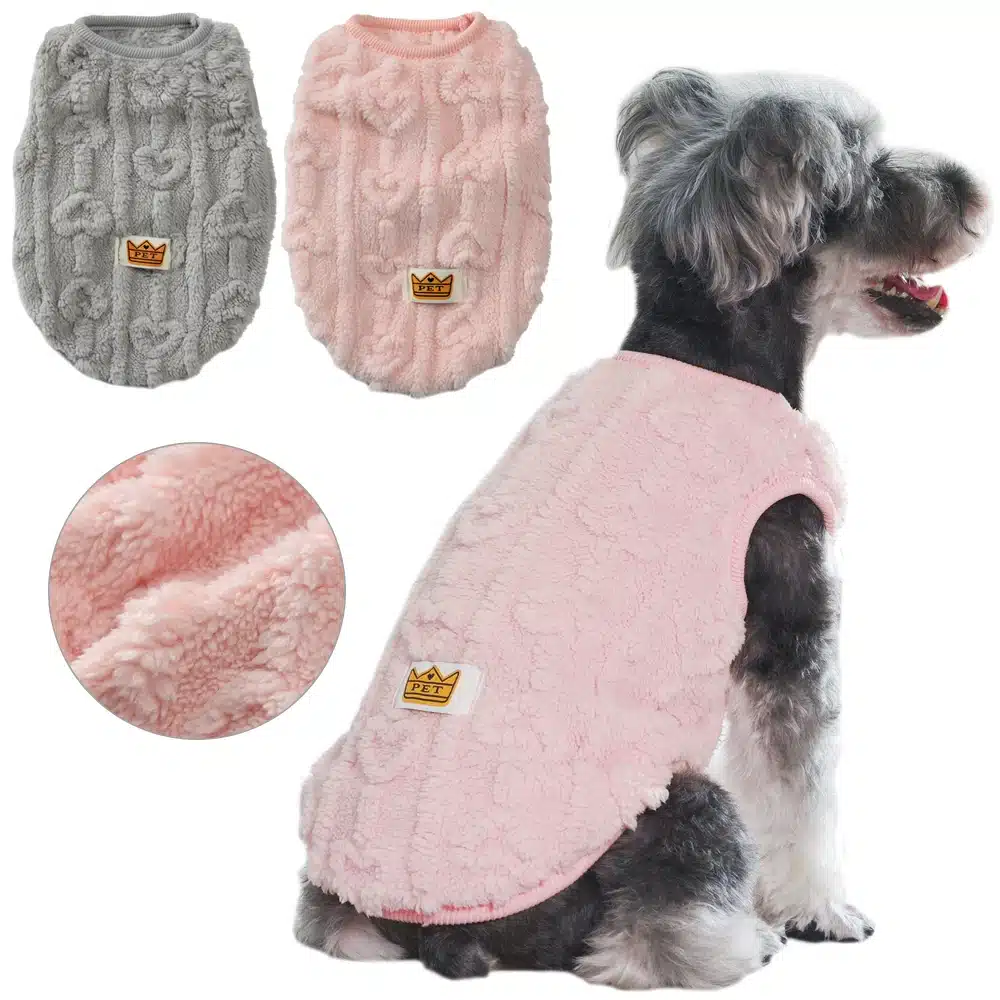 Warm Fleece Pet Dog Clothes Winter Soft Dogs Vest Cats Costume Apparel Puppy Sweatshirt Chihuahua Schnauzer Pullover Supplies 1