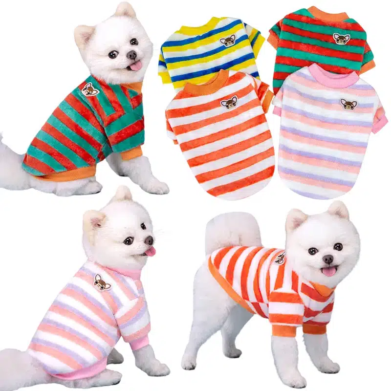 Rainbow Dog Clothes Warm Pet Vest Shirt Fleece Pet Dog Clothes for Dogs Clothing Pets Dogs Cat Tshirt Outfit Apparel Coats 1