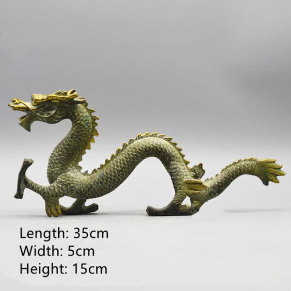 Antique Bronze Dragon Catch Beads Classical Artwork Qinglong Copper Dragon - Image 10