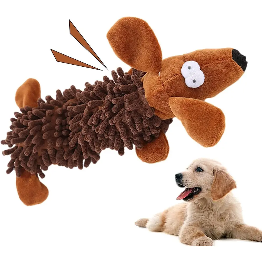 1 Plush Toy with a Dog Gnawing and Making Sounds 1