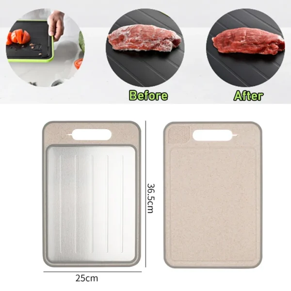 4 in 1 Defrosting Cutting Board Tray with Grater Sharpener Double Sided Chopping Board Frozen Meat Fish Food Tray Meat Tools 1