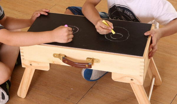 Block compatible Storage Play Table folding Custom Made Wooden Chalkboard Kids Children - Image 2