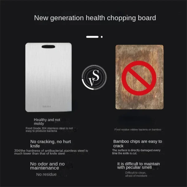 316 Stainless Steel Panel and Chopping Board Kitchen Household Thickened Double Sided Cutting Board Block Kneading Dough Board 5