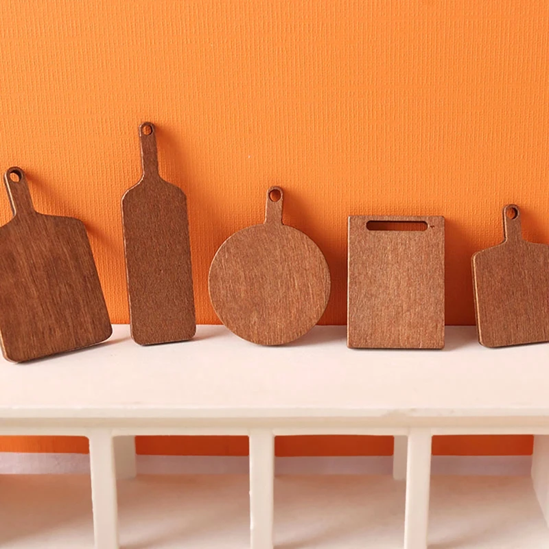 5Pcs 1:12 Dollhouse Miniature Chopping Board Cutting Board Model Kitchen Furniture Accessories For Doll House Decor Kids Toys 1