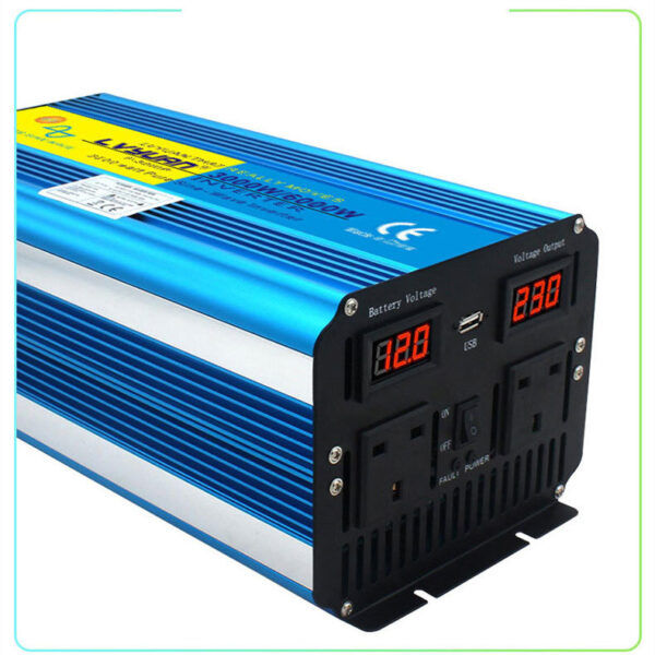 3000W6000W Dual Digital Display Car 12V24V To 220V With Remote Control High Power Pure Sine Wave Inverter - Image 3