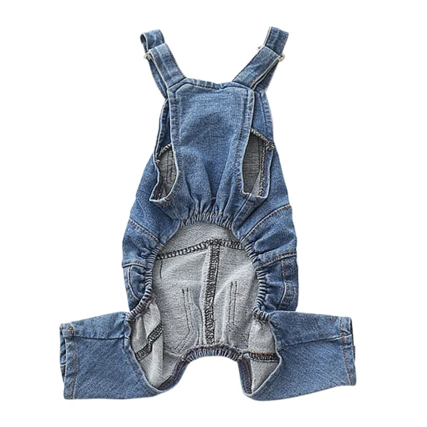 Dog Denim Jumpsuit Fashion Pet Jean Overalls Comfortable Puppy Costumes Pet Pants Apparel for Small Medium Dogs and Cats 3