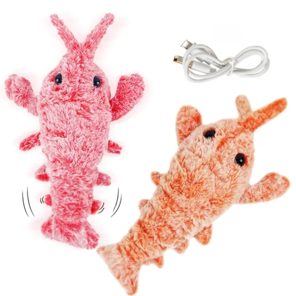 New Cat Toys Electric Lobster USB Rechargeable Simulation Jumping Shrimp Plush Electric Pet Teasing Cat Dogs Toys Pet Supplies 5