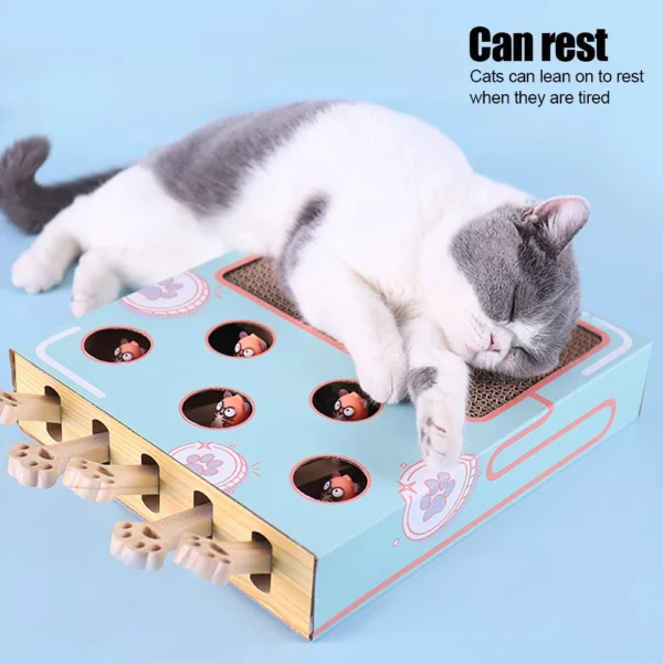 Cat Game Box Maze Interactive Educational Cat Hit Gophers Funny Cat Stick 3 in 1 Cat Toy Chase Hunt Mouse With Scratcher 6