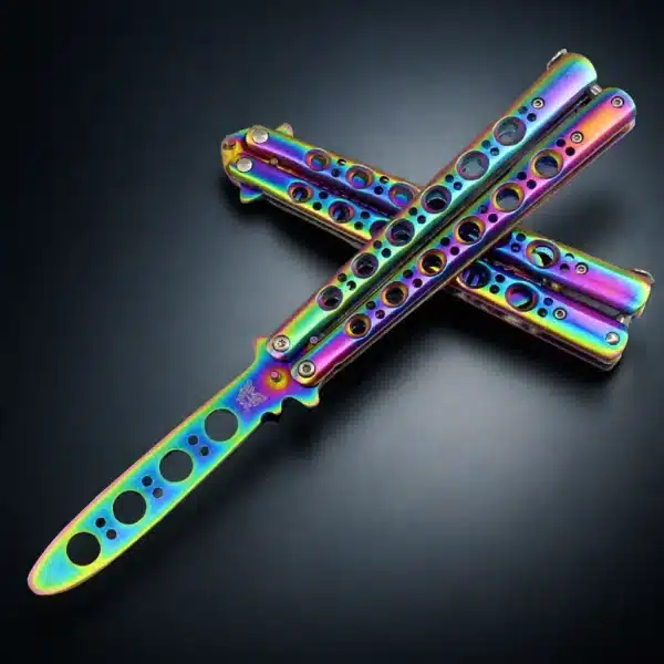 Portable Butterfly Training Knife Foldable Pocket Flail Knife Uncut Blade Butterfly Comb Training Tool 4