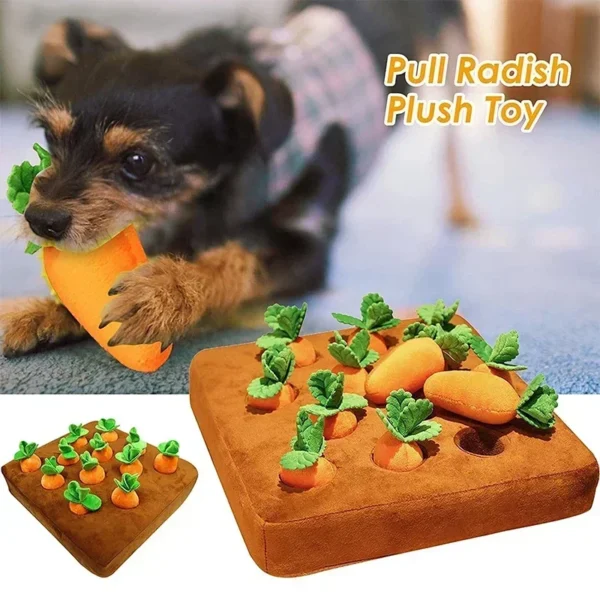 Dog Toys Snuffle Mat for Pet Plush Carrot Toy Mat Innovative Plush Vegetable Field Pull Radish Plush Carrot Dog Interactive Toys 6