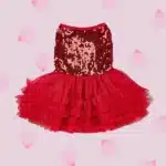 Dog Dress Girl Dog Sleeveless  Clothes  Sequin Pet Apparel Doggie Tutu with Tulle Cat Clothing Puppy Dresses Doggy Costume 1