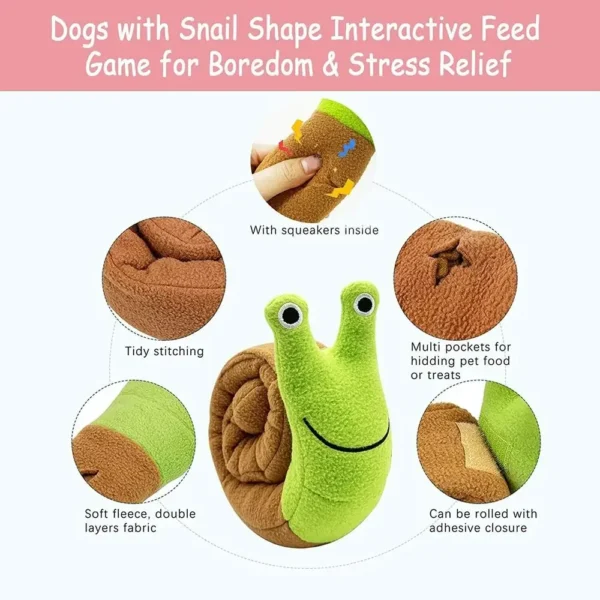 Dog Squeak Toys Pet Sniffing Plush Snails Toys Tibetan Food Molar Puzzle Dog Toys Interactive Cat Dog Puzzle Toy Feeder Wholsale 4