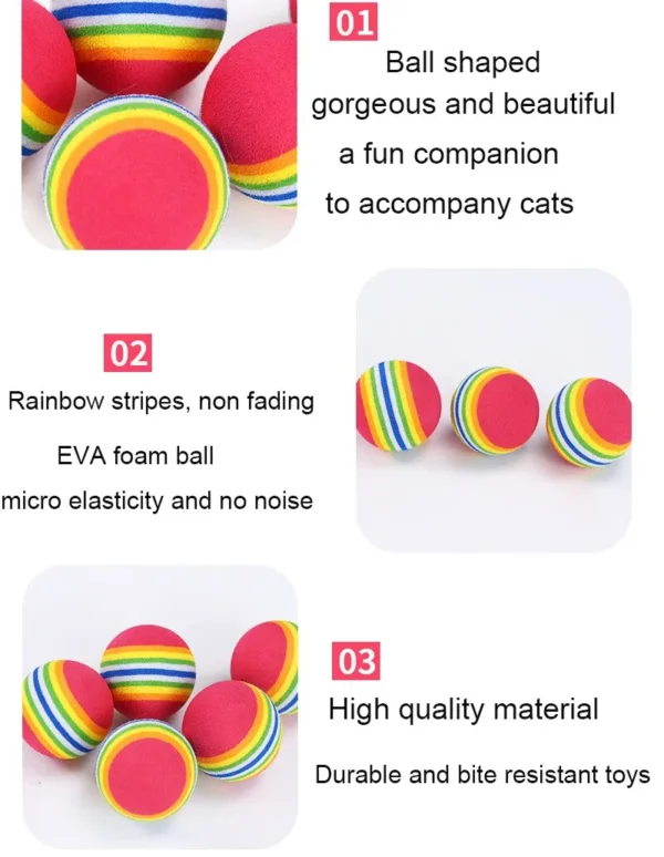 Cat Toy Balls Interactive for Indoor Cats Best Kitten Favorite Gift Soft Foam Ball Chase Quiet Playing Cats Stuff Supplie 3