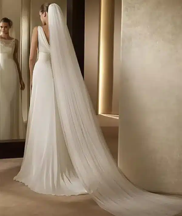 Elegant Bridal Veil with Comb 3 Meter 1 Layer/2 Layer/3 layer White Ivory Simple Bride Cathedral Veils Wedding Accessories 1
