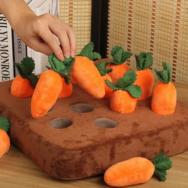 Dog Toys Snuffle Mat for Pet Plush Carrot Toy Mat Innovative Plush Vegetable Field Pull Radish Plush Carrot Dog Interactive Toys 5