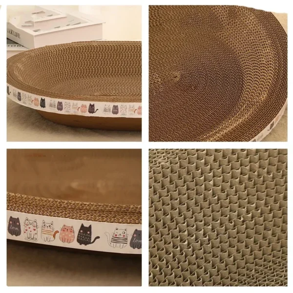 Corrugated Cat Scratcher Cat Scrapers Round Oval Grinding Claw Toys for Cats Wear-Resistant Cat Bed Nest Cat Accessories 6