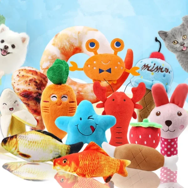 1Pc Pet toys Fruit Animals Cartoon Dog Toys Stuffed Squeaking Pet Toy Cute Plush Puzzle for Dogs Cat Chew Squeaker Squeaky Toy 1