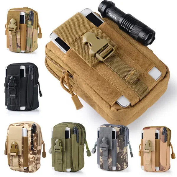 Molle Pouch Belt Waist Pack Men Small Pocket Survival Tool Bag for Running Travel Camping Hunting Airsoft 6