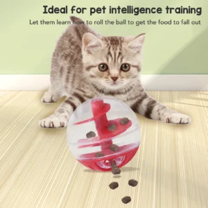 Cat Food Dispensing Ball  Cat Treat Dispensing Ball Bite Resistant Interactive Pet Slow Feeder Puzzle Ball for Kitten 1