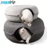 Donut Cat Bed for 2 Cats Pet Cat Tunnel Toys Kitten House Basket Interactive Play Toys for Cats Natural Felt Rabbit Cave Nest 1