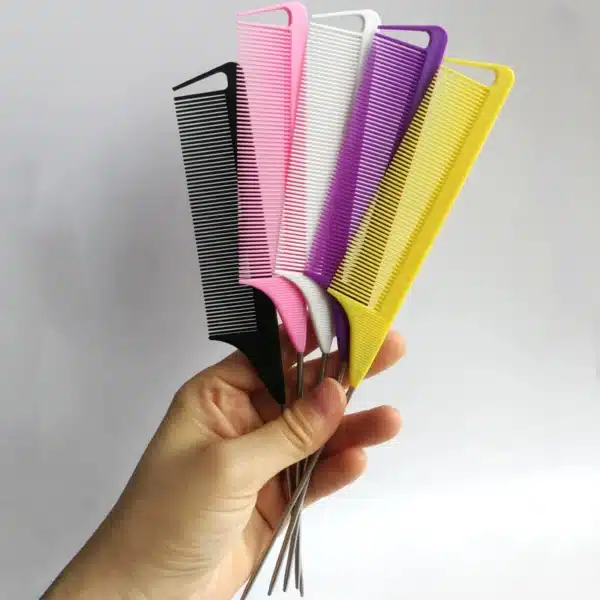 Professional Pointed Tail Hair Styling Comb Antistatic Hair Dye Brush Barber Steel Needle Pin Rat Tip Combs Barber Accessories 5