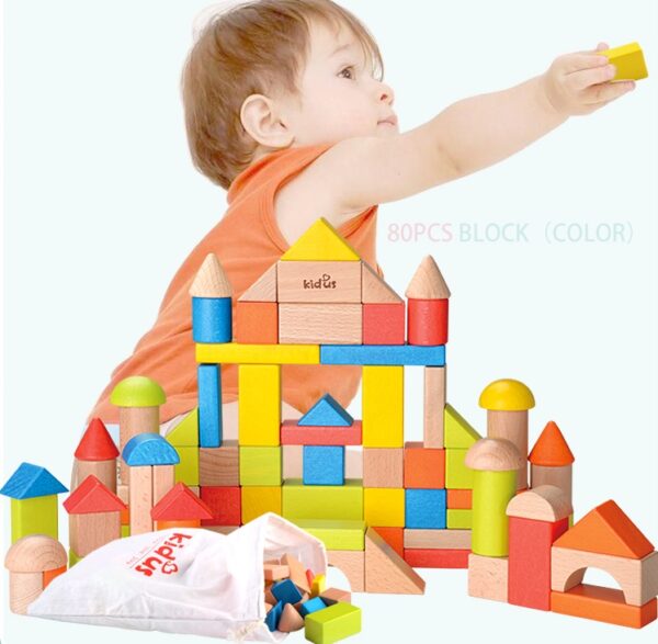 KIDUS 80 beech wooden building blocks - Image 3