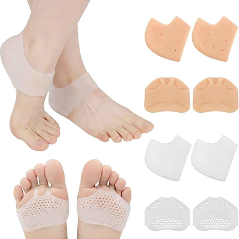 Silicone Heel Protectors Metatarsal Pads Forefoot Gel Heel Pad Plantar Fasciitis Women Men Foot Pain RelieveBlister Prevention 1