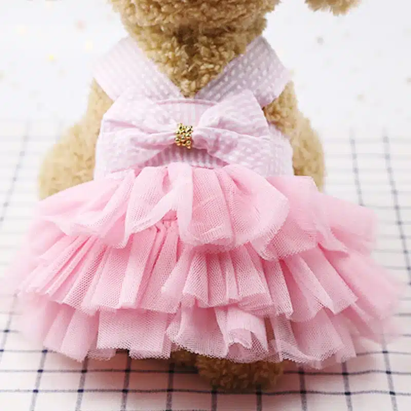 Dog Dress Cat Lace Skirt Pet Summer Clothing Puppy Cat Princess Apparel Cute Puppy Clothe Chihuahua Stripe Skirt Dog Accessories 1