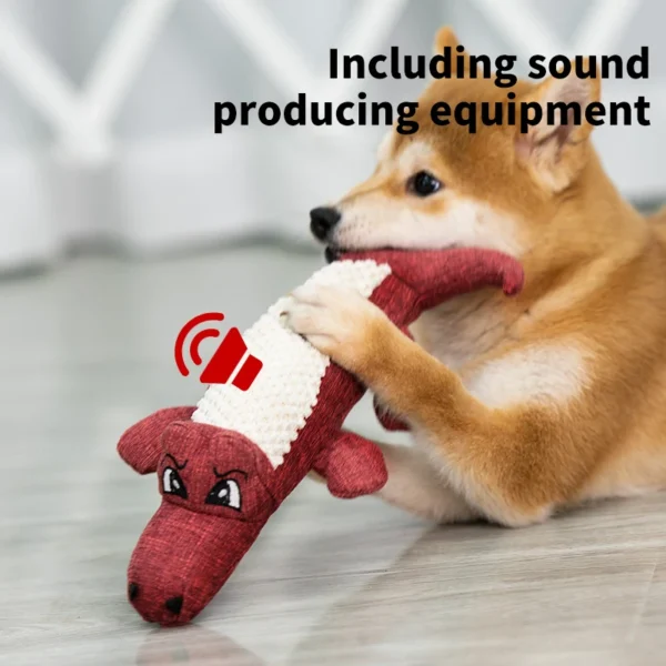 Pet Chew Toys Interactive Cartoon Animal Plush Alligator Shape Dog Sound Toy Gnawing Grinding Teeth Training Supplies 2